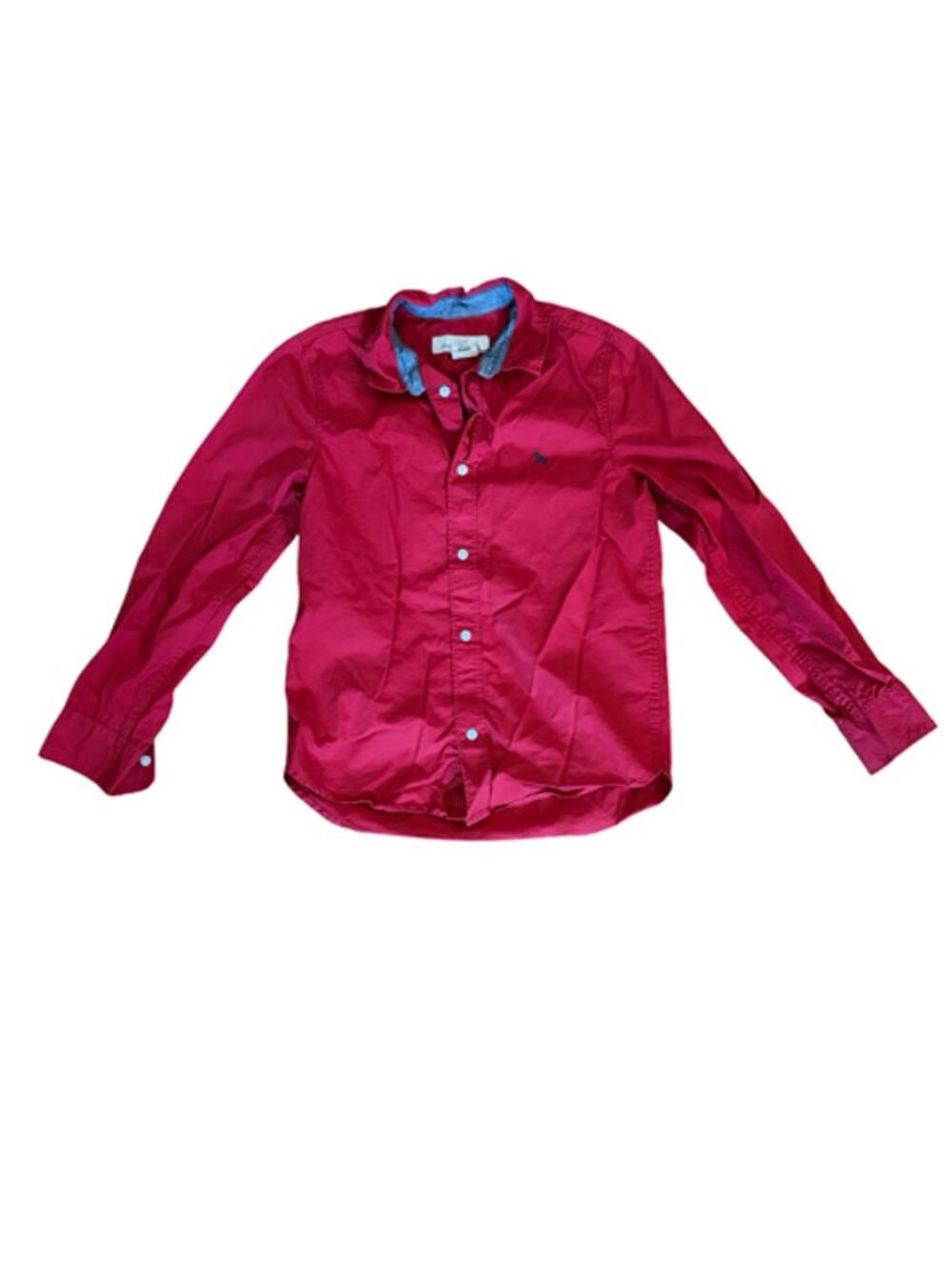 H&M L.O.G.G. Boys Button Front Shirt Size 9-10Y Red Long Sleeve Cotton